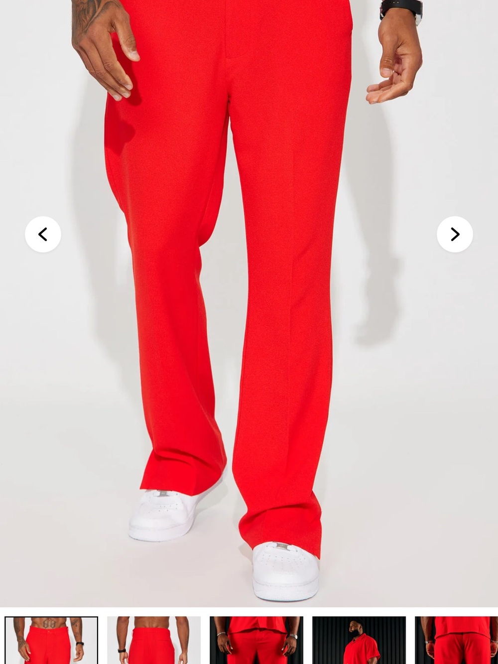 Men's Red Dress Pants – Tailored Wide-Leg Style